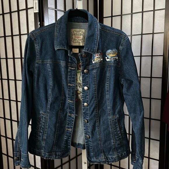 Brighton Collectibles Embroidered Jean Jacket Heart Size Small See Measurements - Picture 3 of 8